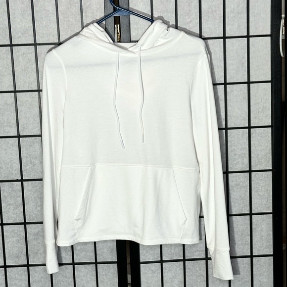 White Hoodie cross over detail in back Medium 8-10 Women’s - Picture 3 of 5